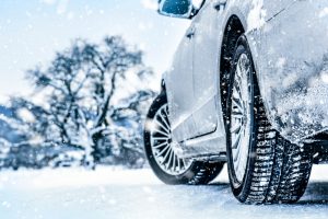 Tire,In,Winter,On,Snow,Road.,Tires,On,Snow.,Car